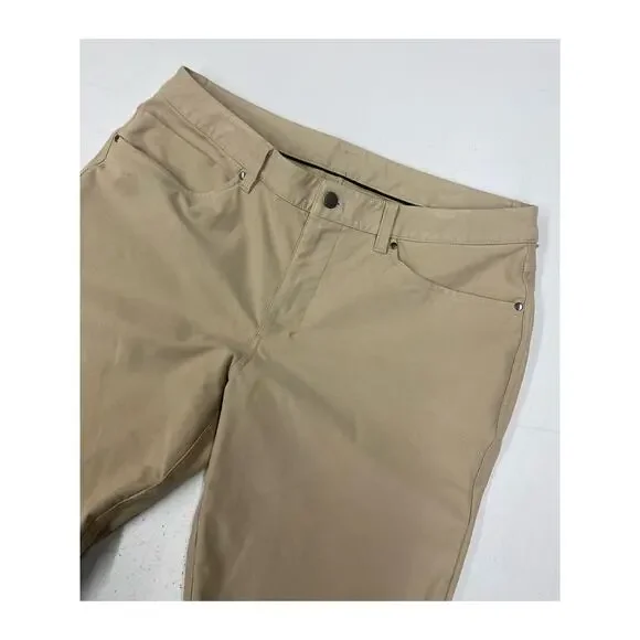 Men Lululemon ABC Slim Fit Utilitech 5-Pocket performance khaki chino pants, 34 - Picture 3 of 7